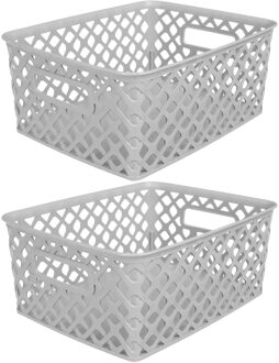 5five Opbergmanden - 2 stuks - 4 liter - Kunststof - Grijs - Opbergmanden