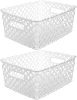 5five Opbergmanden - 2 stuks - 4 liter - Kunststof - Wit