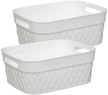 5five Opbergmanden - 2 stuks - 5 liter - Kunststof - Wit