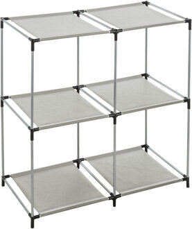 5five Opbergrek 2-laags - metaal - kunststof - grijs - 67 x 68 cm - voor opbergmanden