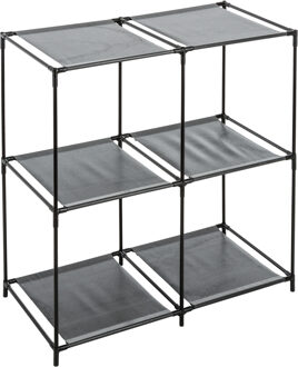 5five Opbergrek 2-laags - metaal - kunststof - zwart - 67 x 68 cm - voor opbergmanden