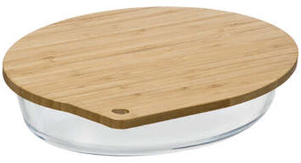 5five Ovenschaal met deksel - borosilicaat glas - ovaal - 2.4 Liter - 30 x 21 x 5 cm