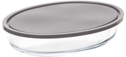 5five Ovenschaal met deksel - borosilicaat glas - ovaal - 2.4 Liter - 32 x 21 x 6,7 cm