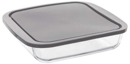 5five Ovenschaal met deksel - borosilicaat glas - vierkant - 1.8 Liter - 22 x 22 x 5 cm
