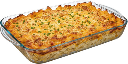 5five Ovenschaal rechthoek - Transparant - van geglazuurd glas - 40x25x6 cm - 6 liter