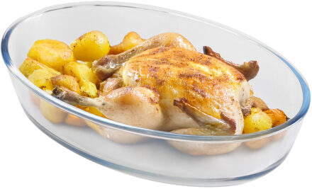 5five Ovenschaal - van borosilicaat glas - ovaal - 2.4 Liter - 31 x 21 x 7 cm - ovenschalen