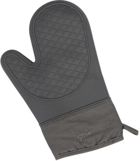 5five Ovenwant handschoen - antraciet - katoen met siliconen - 18 x 29 cm - keuken - hete pannen