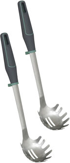 5five Pasta opscheplepel - 2x - zilver - RVS - 34 cm - Keukengerei - Robuust/duurzaam