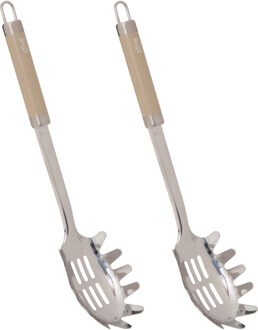 5five pastalepel Paris - 2x - 32 cm - RVS - aluminium - beige/zilver - keukengerei