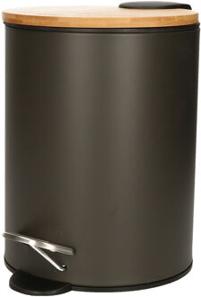 5five Pedaalemmer - mat antraciet - metaal - 3L - 17 x 24 cm