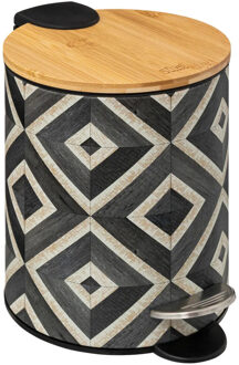 5five Pedaalemmer Mystic - groen mix - 3 liter - metaal - 17 x 23 cm - voor toilet/badkamer