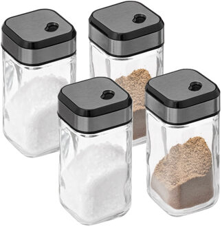 5five Peper en zout setje - 2x - glas - 90 cl - setje van 2x stuks vaatjes per set