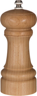5five Pepermolen/zoutmolen hout beige 14 cm - kruidenmolen - specerijenmolen