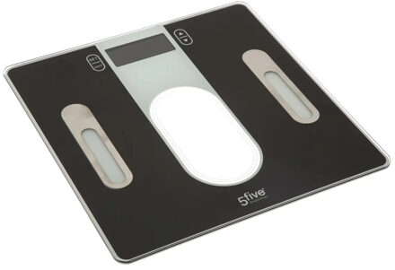 5five Personen weegschaal Profi - zwart - glas/kunststof - 31 x 31 cm - digitaal - memory functies