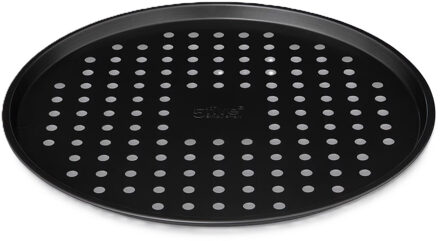 5five Pizza bakken bakplaat/bakgerei Backery Pro - metaal - anti-aanbak laag - zwart - 33 cm