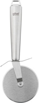 5five Pizza snijder-wiel de luxe - zilverkleurig - RVS - 23 cm