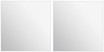 5five Plak spiegel tegels - 2x stuks - glas - zelfklevend - 40 x 40 cm - vierkant