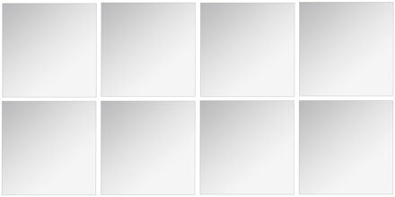 5five Plak spiegel tegels - 8x stuks - glas - zelfklevend - 40 x 40 cm - vierkant