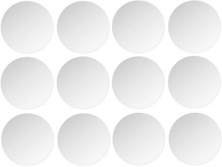 5five Plak spiegels tegels - 12x stuks - glas - zelfklevend - 30 x 30 cm - rondjes