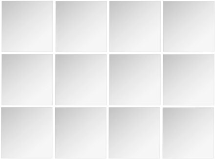 5five Plak spiegels tegels - 12x stuks - glas - zelfklevend - 30 x 30 cm - vierkantjes