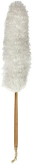 5five Plumeau/ragebol microvezel - met bamboe steel - 73 cm - wit - afstoffen