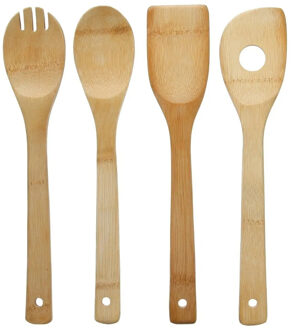 5five Pollepel set 4-delig 30 cm naturel van bamboe - Keukengerei Beige