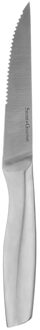 5five Precision keuken steakmes met kartels - 1x stuks - RVS - zilver - 23 cm