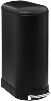 5five Prullenbak/pedaalemmer Ariane - zwart - rvs metaal - 30 liter - 42 x 25 x 62 cm - keuken