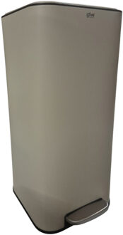 5five Prullenbak/pedaalemmer - beige - metaal - 30 liter - 62 cm