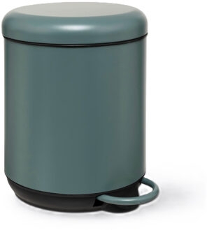 5five Prullenbak/pedaalemmer Savona - metaal/kunststof - 5L - ficus groen - D20 x H27 cm