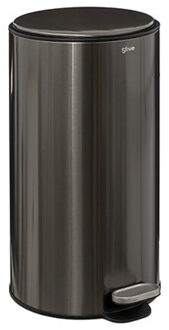 5five Prullenbak/pedaalemmer - titanium - metaal - 30 liter - 39 x 33 x 62 cm - keuken