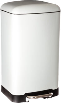 5five Prullenbak|pedaalemmer - wit - metaal - 30 liter - 34 x 61 cm