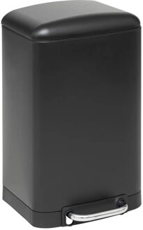 5five Prullenbak/pedaalemmer - zwart - metaal - 20 liter - 30 x 30 x 53 cm - keuken