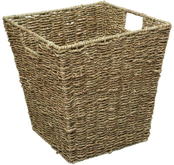 5five Rieten opbergmand - gevlochten - beige/zwart - 31 x 31 x 31 cm