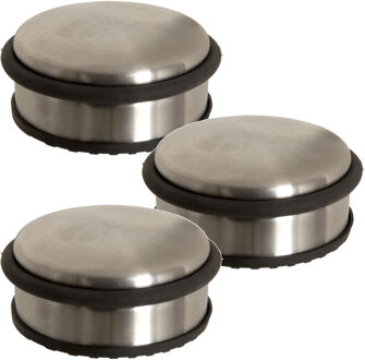 5five Ronde deurstopper - 3x - 10 x 4,5 cm - van metaal - Deurstop gewicht - 930 gr