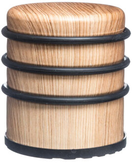 5five Ronde deurstopper - houtlook - 7 x 8 cm - van metaal - Deurstop - Buffer