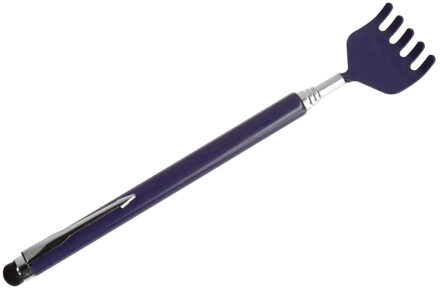 5five Rugkrabber - uitschuifbaar - donkerblauw - harkje - massage krabber - metaal