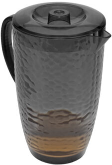 5five Sapkan/schenkkan karaf met deksel - 2 liter/2000 ml - antraciet - kunststof