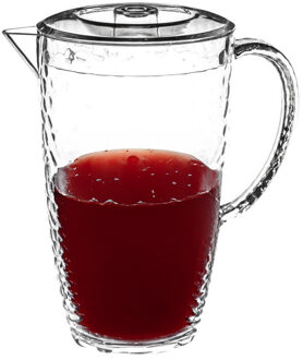 5five Sapkan/schenkkan karaf met deksel - 2 liter/2000 ml - transparant - kunststof