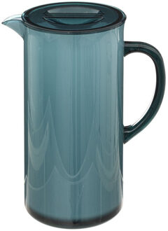 5five Sapkan/schenkkan karaf - petrol blauw - met deksel - 1950 ml - kunststof