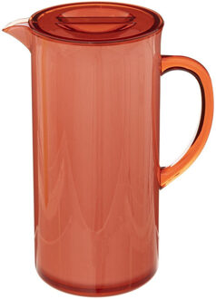 5five Sapkan/schenkkan karaf - rood - met deksel - 1950 ml - kunststof