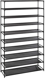 5five Schoenenrek Intissa - zwart - 10-laags - metaal/kunststof - 93 x 30 x 158 cm - voor 40 paar schoenen