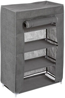 5five Schoenenrek/schoenenkast - grijs - 8x paar schoenen - kunststof - 59 x 29 x 89 cm