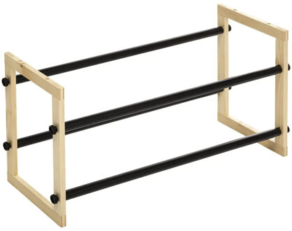 5five Schoenenrek uitschuifbaar - 6-12 paar schoenen - 60 x 30 cm - metaal/hout