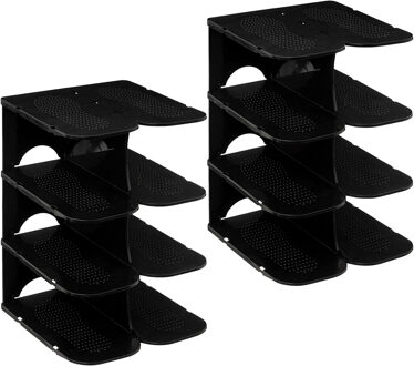 5five Schoenenrek - verticaal - stapelbaar?- zwart - kunststof - 27 x 25 x 38 cm?- voor 8x paar schoenen