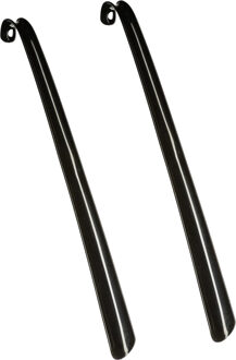 5five Schoenlepel - 2x - 43 cm - kunststof - zwart - met haak - instaphulp - schoenen