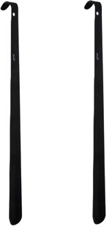 5five Schoenlepel - 2x - 50 cm - metaal - zwart - met haak - instaphulp - schoenen