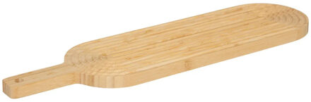 5five Serveerplank voor hapjes/tapas - 16 x 60 cm - bamboe hout - borrelplank - Extra groot