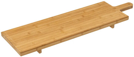 5five Serveerplank voor hapjes/tapas - 26 x 88 cm - bamboe hout - borrelplank - Extra groot