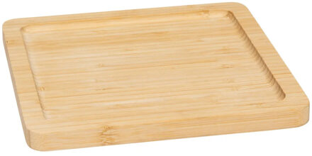 5five Serveerplankje voor hapjes/fingerfood? - 20 x 20 cm - bamboe hout - borrelplank - tapasplank